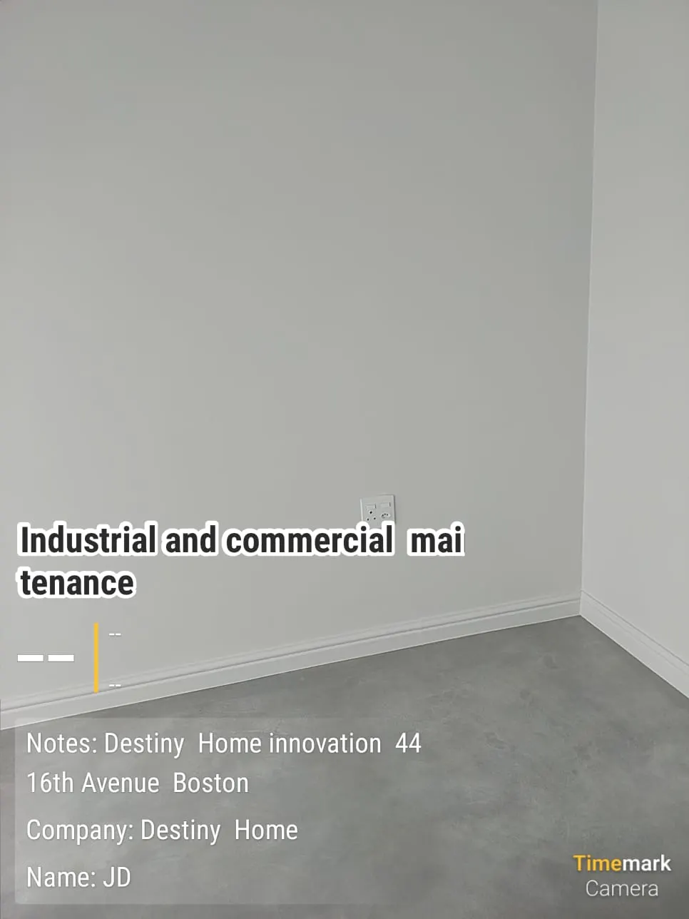 Freshly painted interior walls over a screed floor