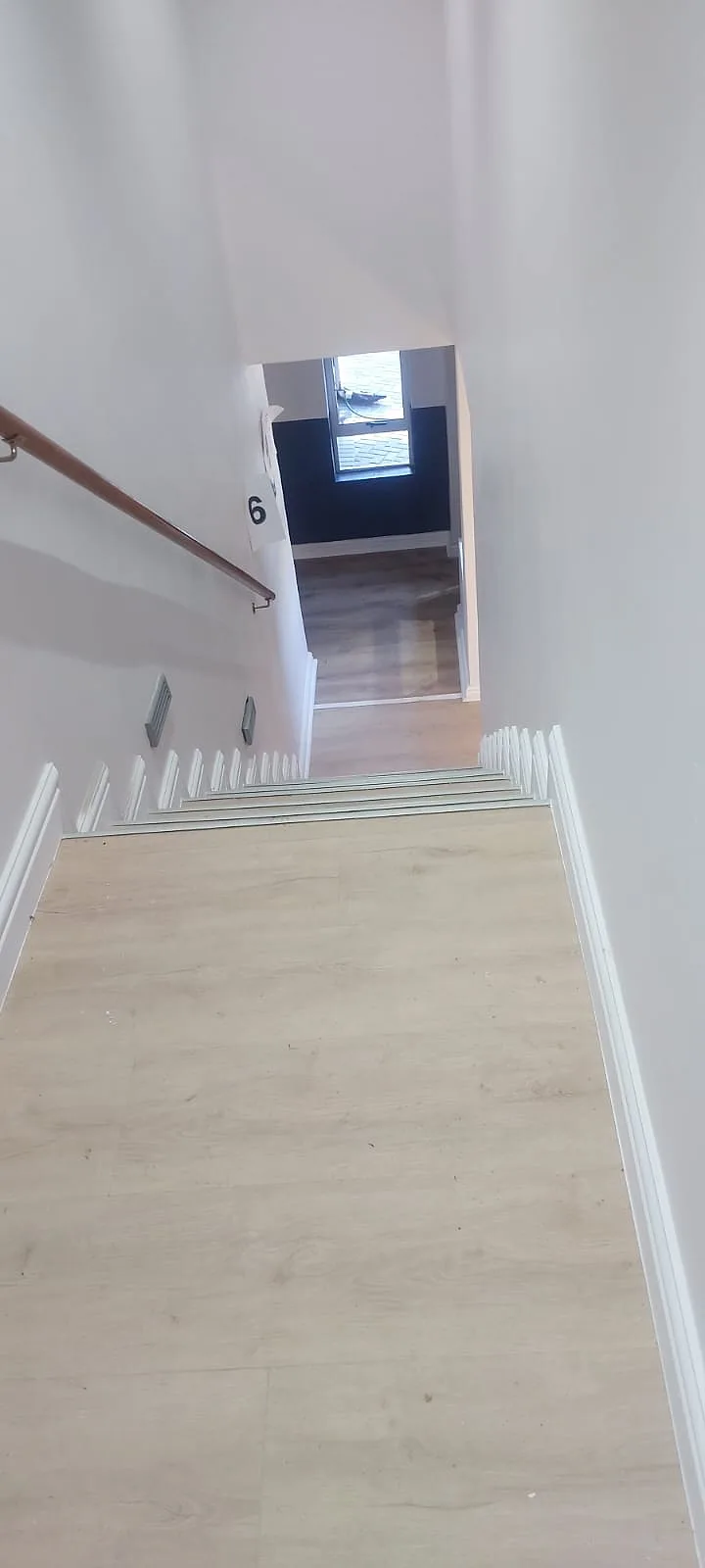 Interior staircase walls freshly painted